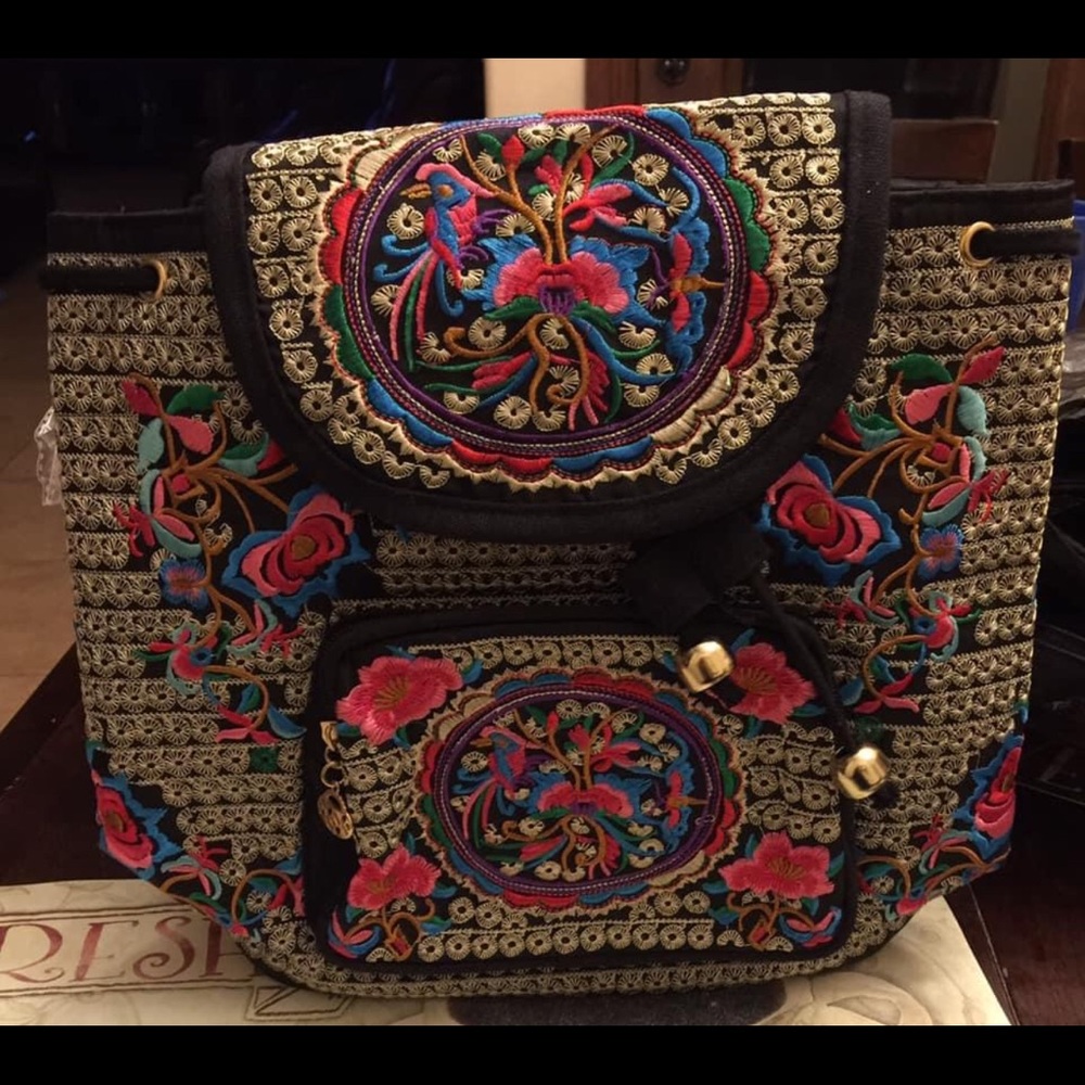 Embroidered Large Backpack